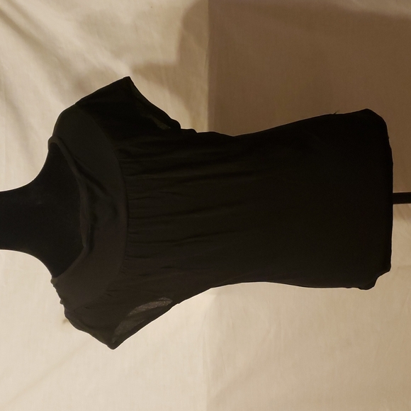 Black silk/nylon double layer see thru stretchy material - Picture 3 of 5